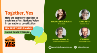 Watch: Together, Yes - How we can work together to enshrine a First Nations Voice in our national constitution